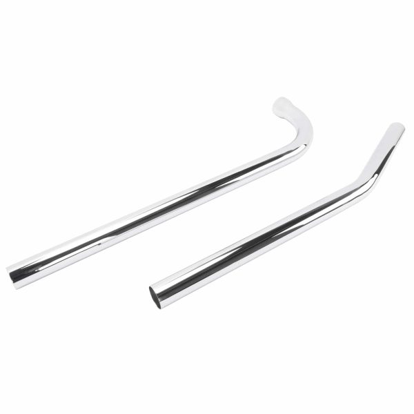 Upswept Exhaust Pipe Set 1948-1957 Harley-Davidson Rigid Panhead - Chrome Online now - Image 2