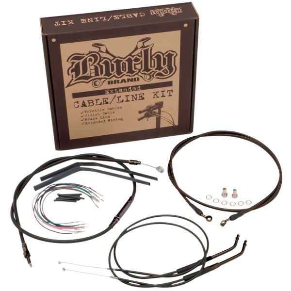 Complete Handlebar Cable Brake Line Kit for 14  Ape Hanger Handlebars 00-06 FLST C F N Supply